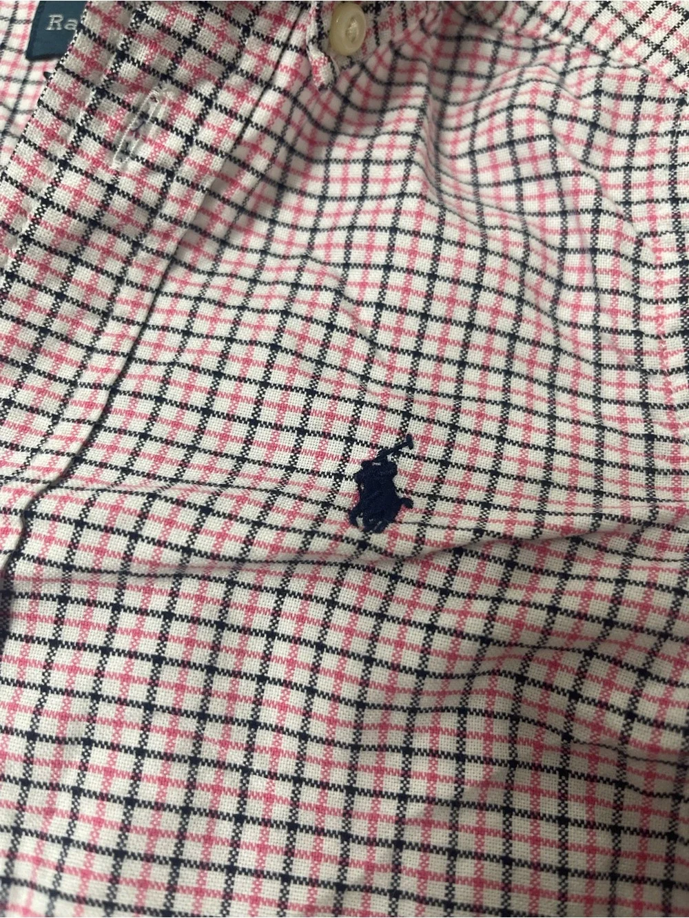 Ralph Lauren boys Pink & Blue Oxford Long Sleeve Button Down Shirt Size 2T